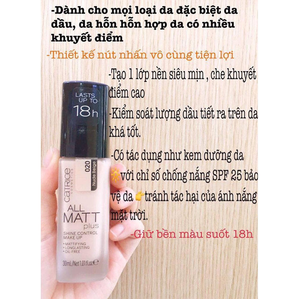 Kem nền CATRICE ALL MATT PLUS 18H