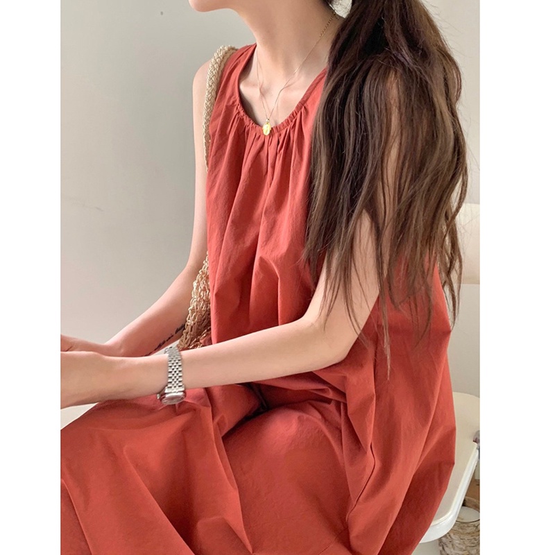 (ORDER) Váy ba lỗ, sau lưng rút dây thắt nơ, suông xòe dài nhẹ nhàng đơn giản thanh lịch vintage (hàng_mới_về)