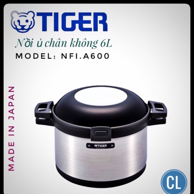 Hàng chính hãng - Nồi ủ chân không Tiger 6L