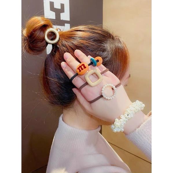 ❤️ Dây buộc tóc set 20 chun buộc tóc túi nhựa trong mix nhiều hình dễ thương ❤️