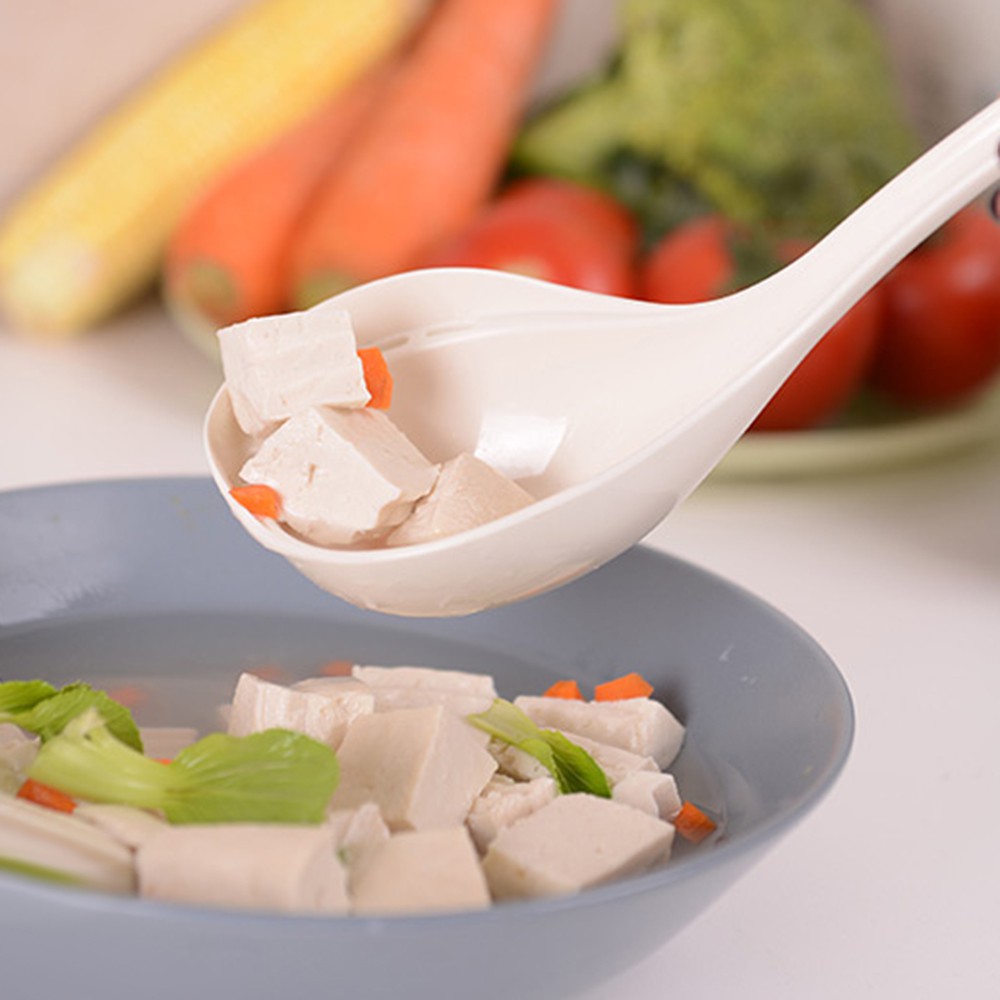 1 Muỗng Múc Canh Bằng Nhựa Pp Màu Trắng Tay Cầm Dài Có Lưới Lọc