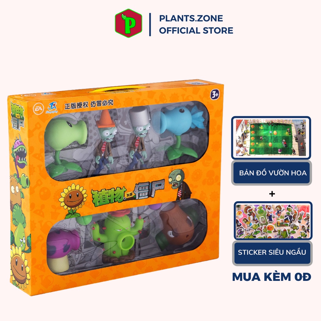 Plants vs Zombies - Bộ Đồ Chơi Hoa Quả Nổi Giận - Phiên Bản Nhân Vật Dùng Đạn Pháo, 13 Chi Tiết , An Toàn Cho Trẻ