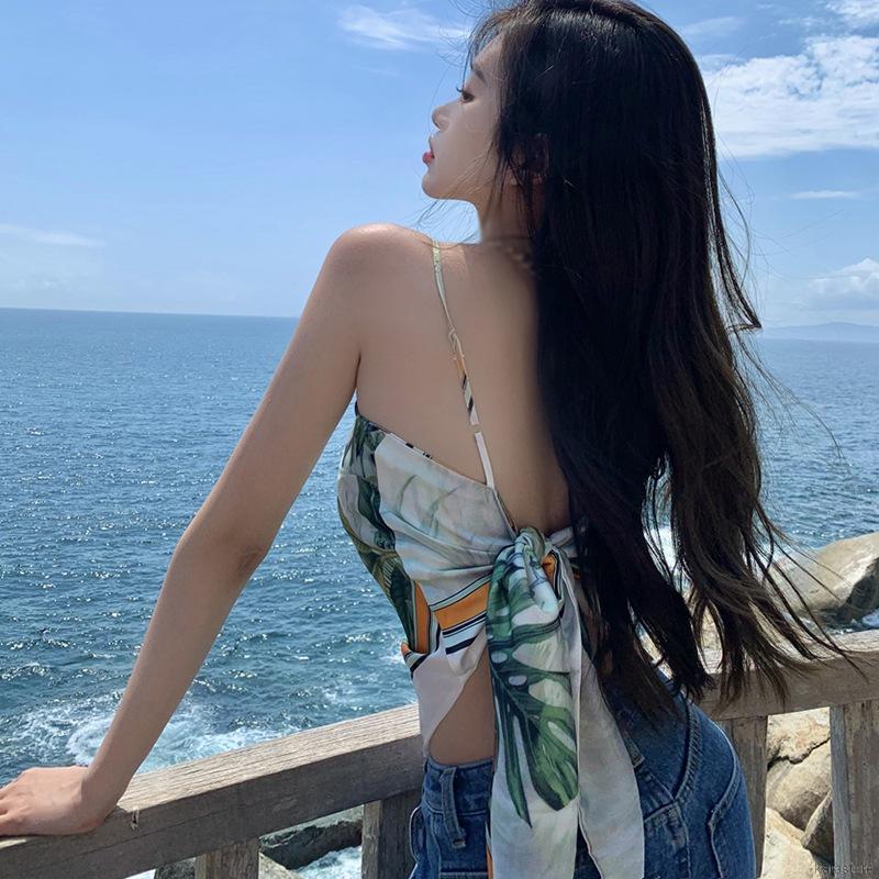 Áo Hai Dây In Họa Tiết Thiết Kế Hở Lưng Thoải Mái Gợi Cảm Cho Nữ | BigBuy360 - bigbuy360.vn