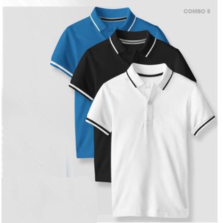 Áo thun nam, áo chất cá sấu polo cổ bẻ viền đôi nam nữ coton 4 chiều co giãn