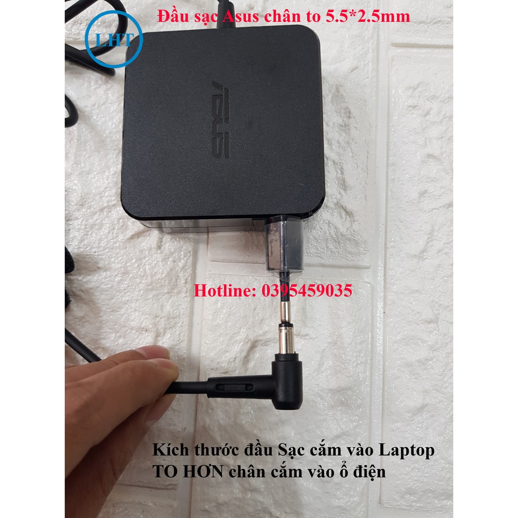 Sạc Asus mini 19V – 2.37A sạc vuông chân thường to 2.5 ZIN for laptop Asus X451 X551 X554 X555