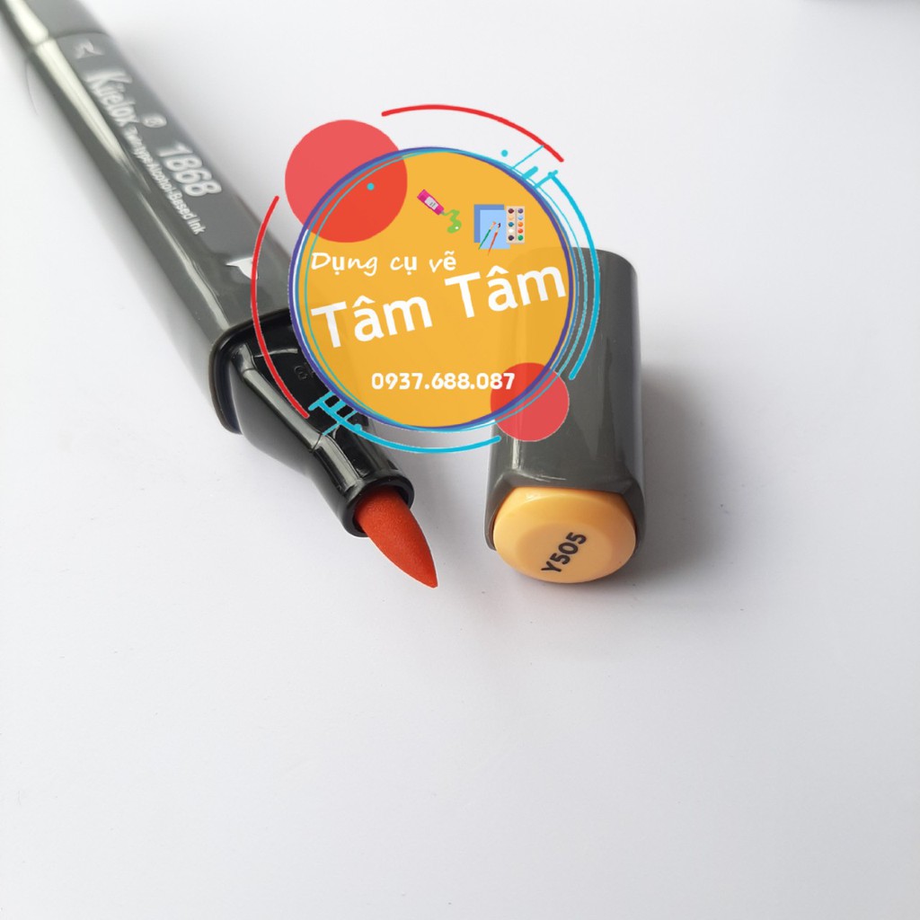 [ TÂM TÂM ]-Bút Marker Kuelox đầu cọ thân đen-