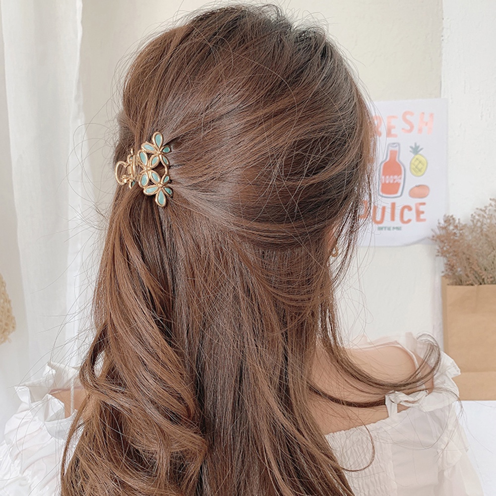 Kẹp tóc hình bông hoa bằng kim loại chống trượt nhiều màu tùy chọn thời trang cho nữ