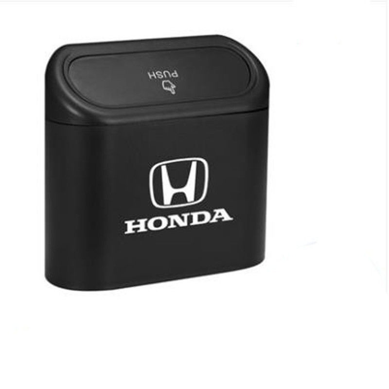 Thùng rác bằng nhựa ABS màu đen hình vuông dạng nhấn cho xe hơi Honda City Jazz Civic Hrv Crv Brv Accord Odyssey