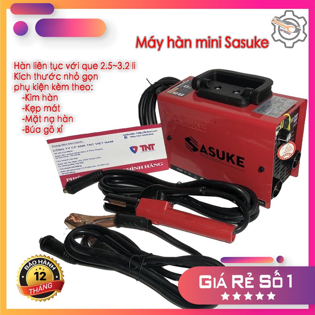 Máy hàn điện tử mini gia đình Sasuke ZX7- 200F - Tặng dây hàn, búa gõ xỉ , mặt nạ hàn bảo hành 12 tháng