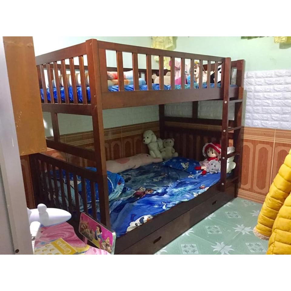 Giường 2 Tầng Unit-1m2 Gỗ Tự Nhiên Có Hộc Kéo