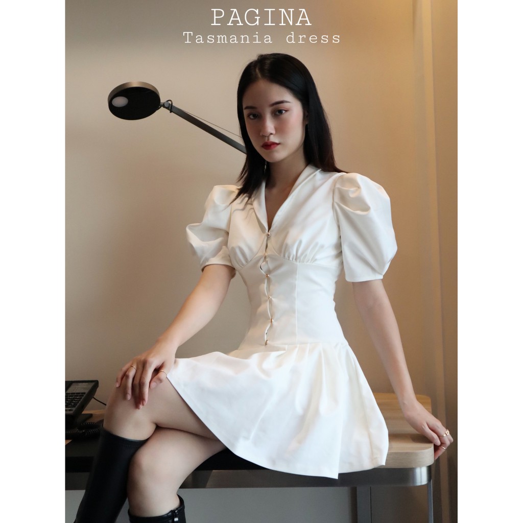 Tasmania Dress - Váy trắng chiết eo - Thiết kế độc đáo, sang trọng, cổ điển - Hàng thiết kế