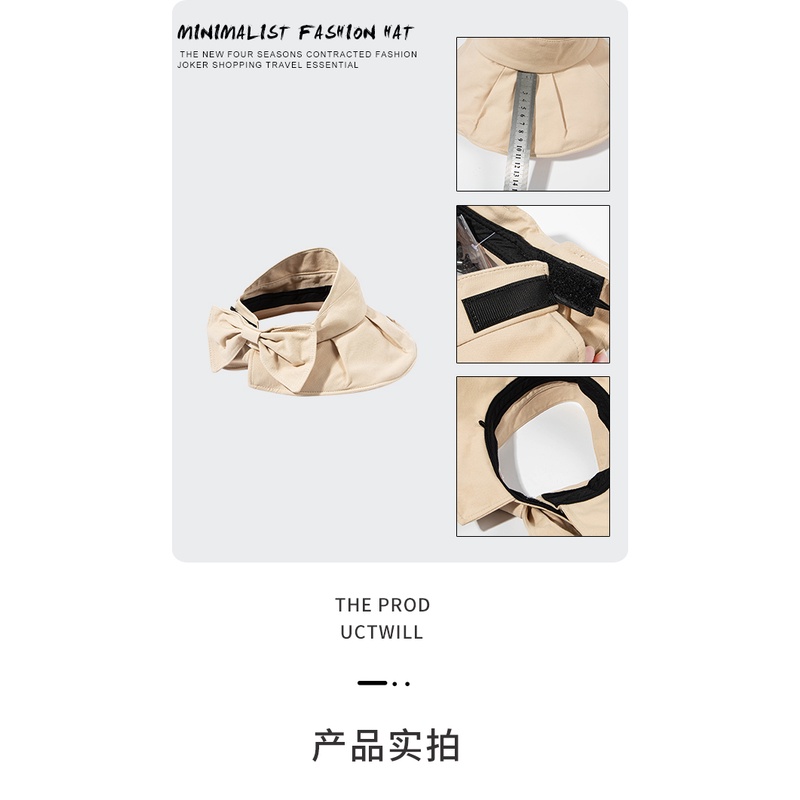 Nón Vành Rộng Hở Chóp Có Thắt Nơ Chống Tia UV Phong Cách Nhật Bản Thời Trang Mùa Hè Cho Nữ