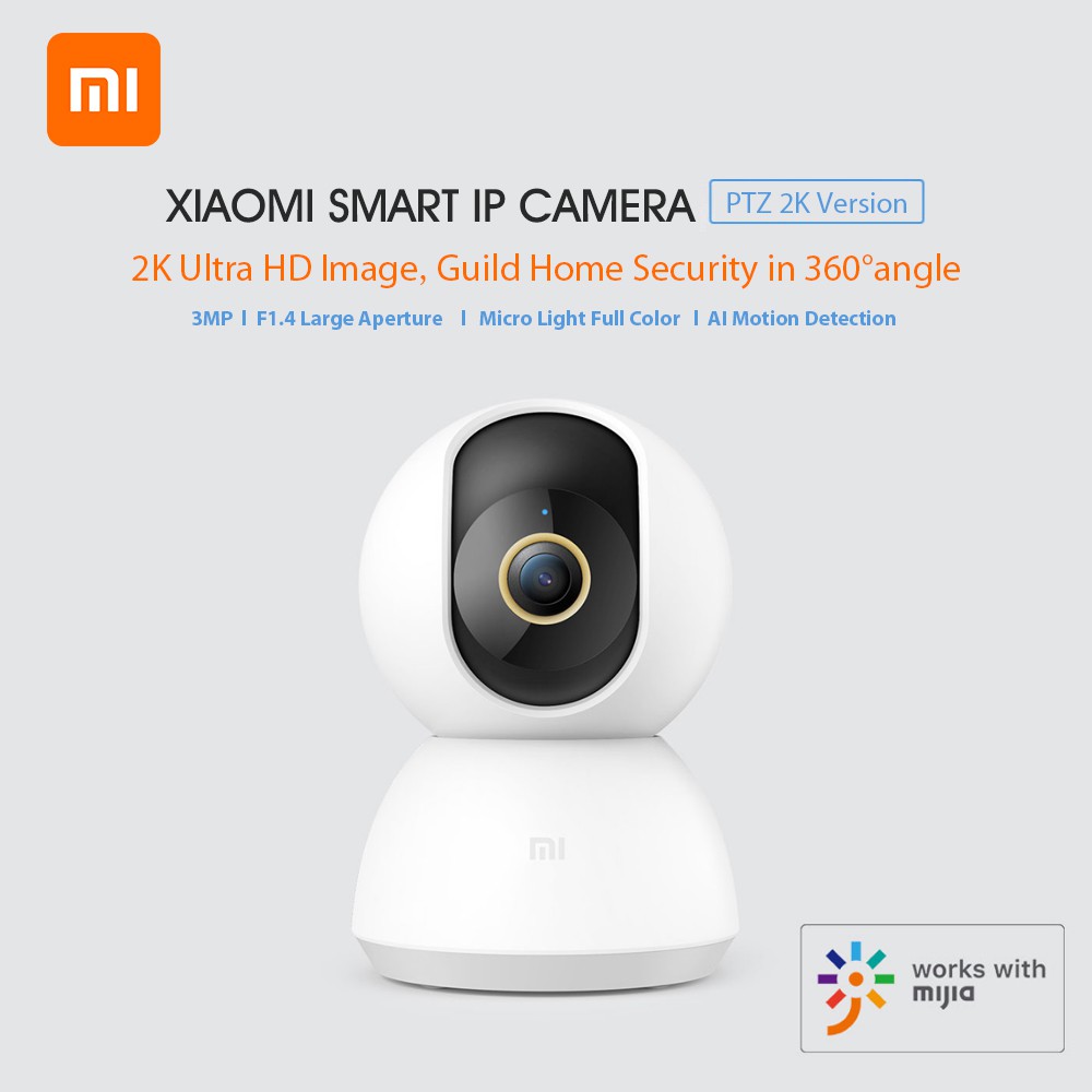 Camera wifi ip Xiaomi ptz ai độ nét 2k xoay 360 độ mi home security đàm thoại 2 chiều - tặng thẻ nhớ