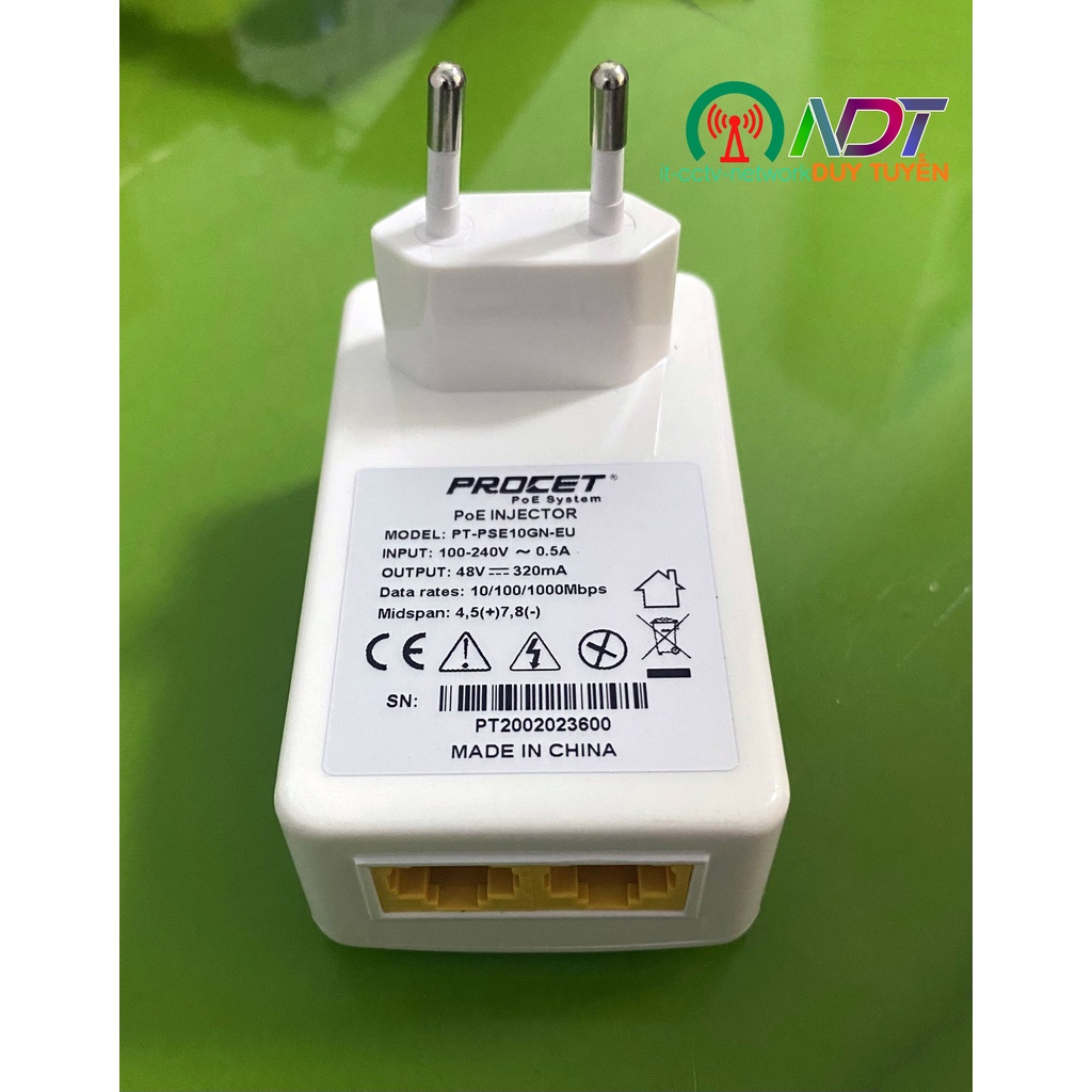 Nguồn POE ProCet 48V320mA   PT-PSE10GN-EU