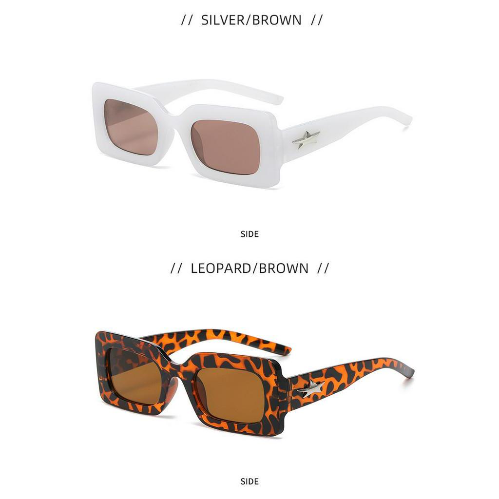 Kính Mát Gọng Chữ Nhật Nhỏ Phong Cách Vintage Hàn Quốc Cho Nam Nữ