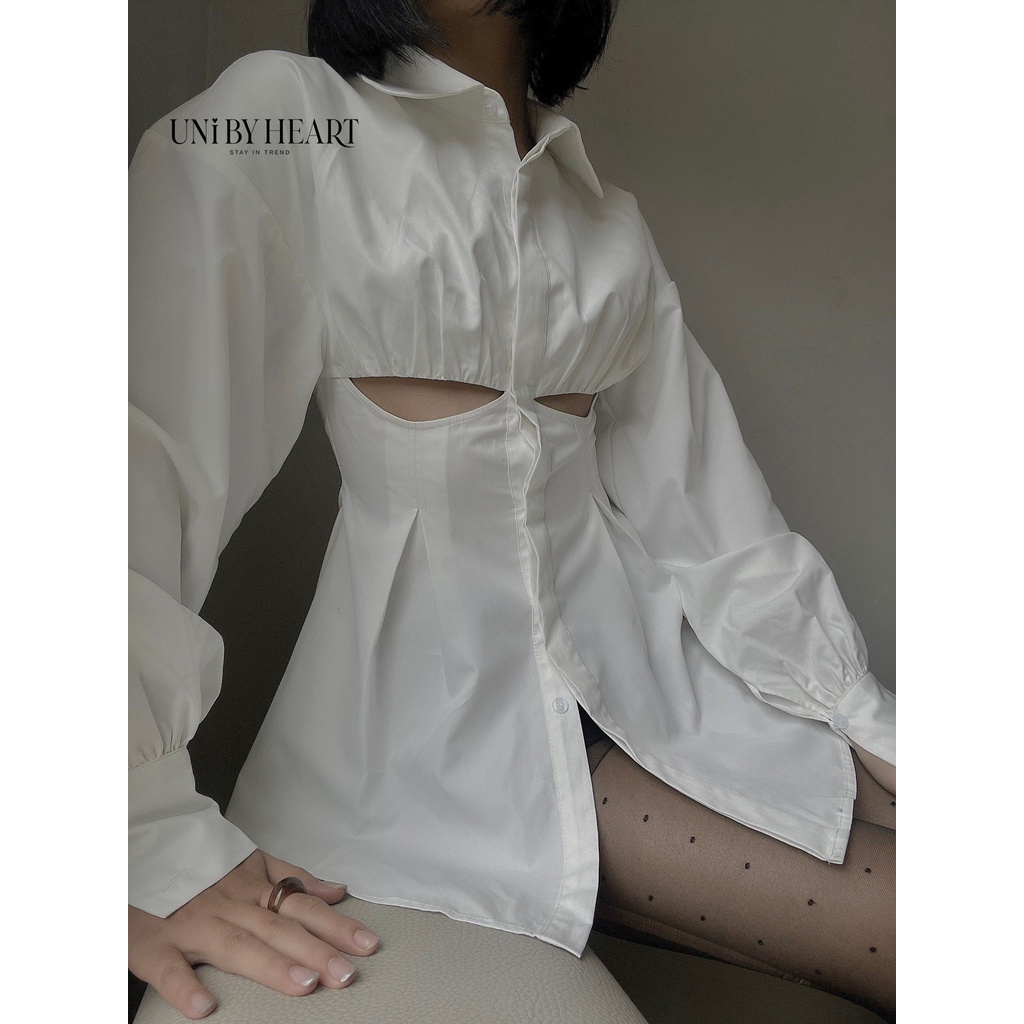 [Mã LT50 giảm 50K đơn 150K] Áo sơ mi nữ thiết kế Bunny Shirt SMI009 Cut-out cá tính - Uni By Heart