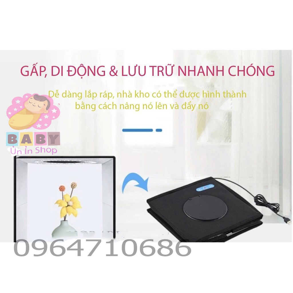 HỘP CHỤP SẢN PHẨM PULUZ 60x60x60 DÀN ĐÈN LED SIÊU SÁNG GẤP GỌN TIỆN LỢI