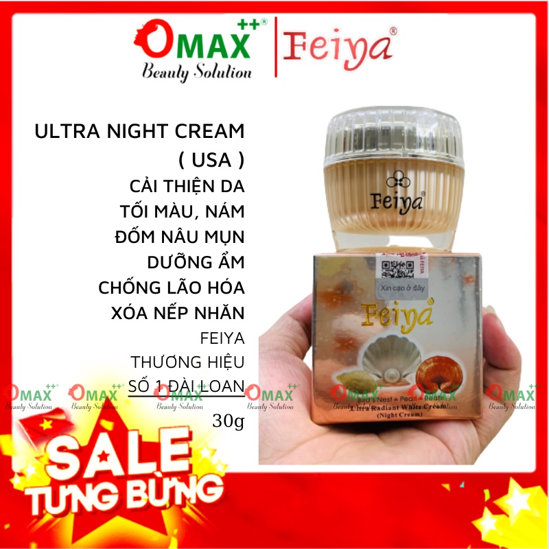 Kem FEIYA dưỡng trắng da - Tái tạo - Chống nhăn - Phục hồi - Feiya Ultra Radiant White Cream (USA) ban đêm - 30g