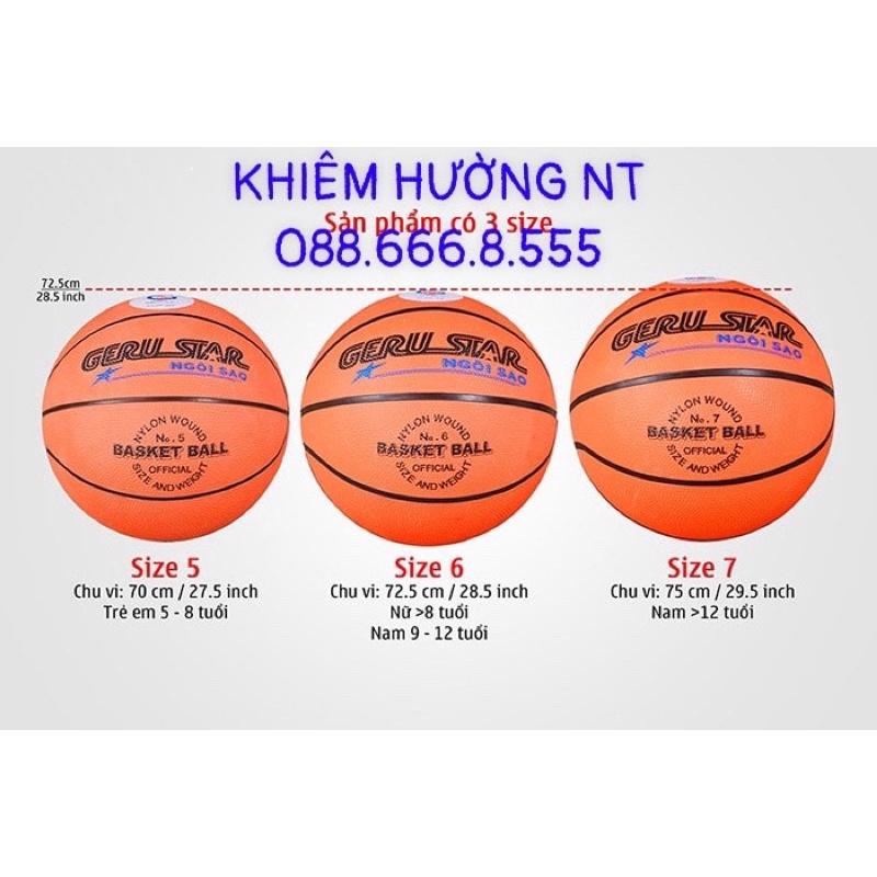 Quả Bóng Rổ ProStar Số 5-7 (học sinh)+Tặng Kim Bơm Bóng và túi lưới