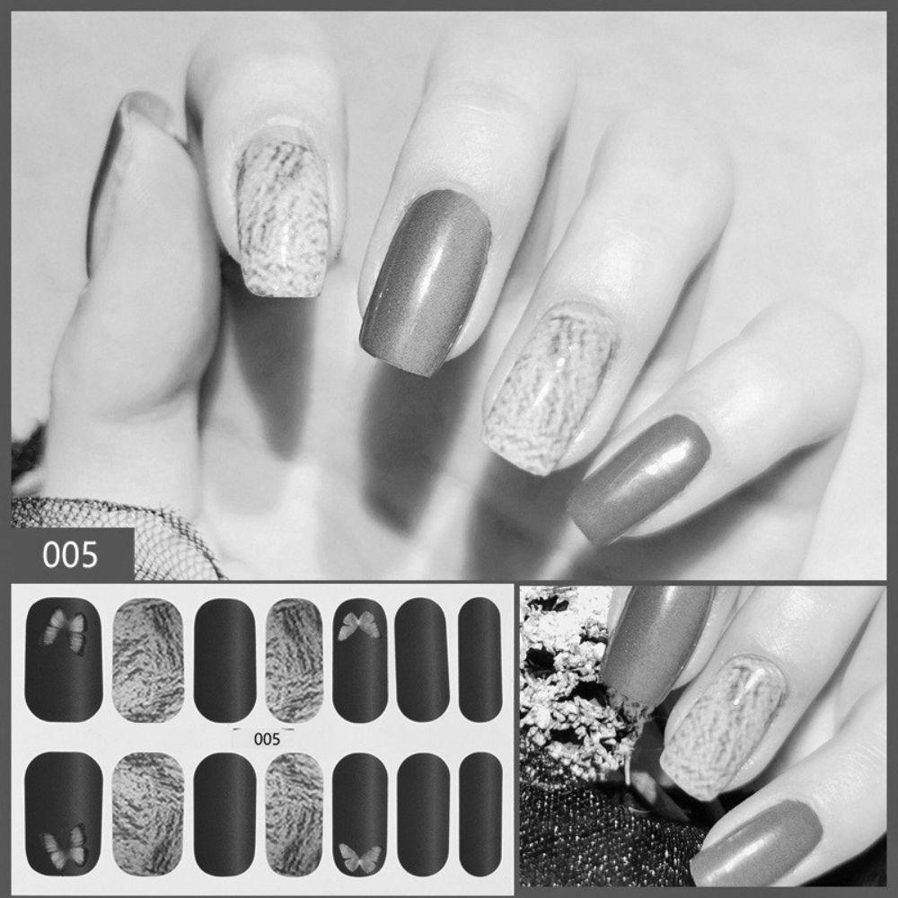 Nhãn Dán Trang Trí Móng Tay Tự Dính Họa Tiết Bướm Lấp Lánh Chống Thấm Nước DIY