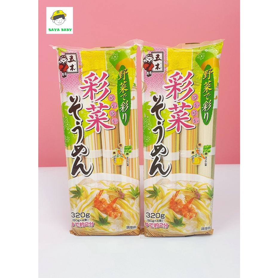 Mì Somen Rau củ Ngũ sắc Itsuki, mì somen cho bé ăn dặm Nhật Bản 320G