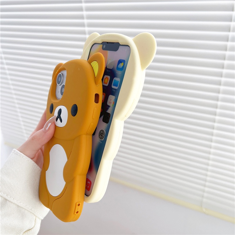 Đối với iphone 12 pro 11 pro max vỏ điện thoại silicon mềm iphone 13 pro xs max xr x / xs 6 7 8 cộng với vỏ điện thoại chống sốc in hình gấu vỏ điện thoại hoạt hình