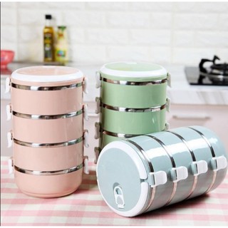 Cặp lồng lúa mạch 4 tầng -  - Cà Mên Giữ Nhiệt 4 Tầng Lúa Mạch
