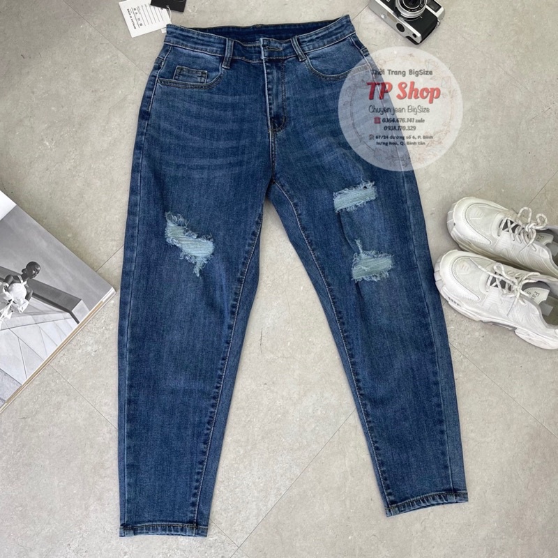 quần baggy bigsize quần jean đen bigsize vải co giãn