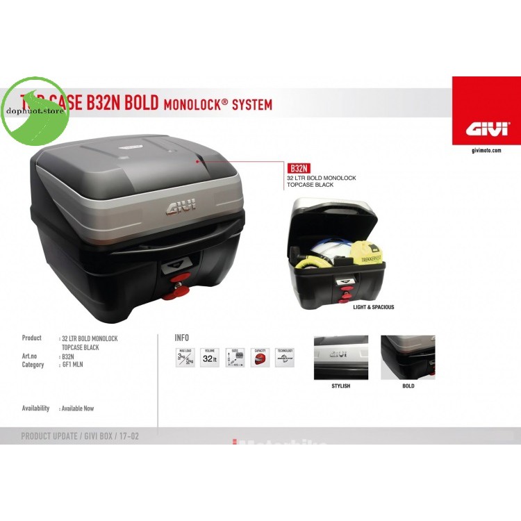 Thùng sau xe máy B32N givi