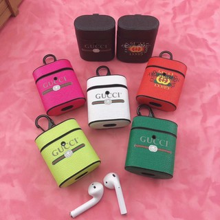 Vỏ bảo vệ hộp sạc tai nghe bluetooth không dây Airpods 1/2 hình vuông mềm mại họa tiết Gucci nhiều màu sắc