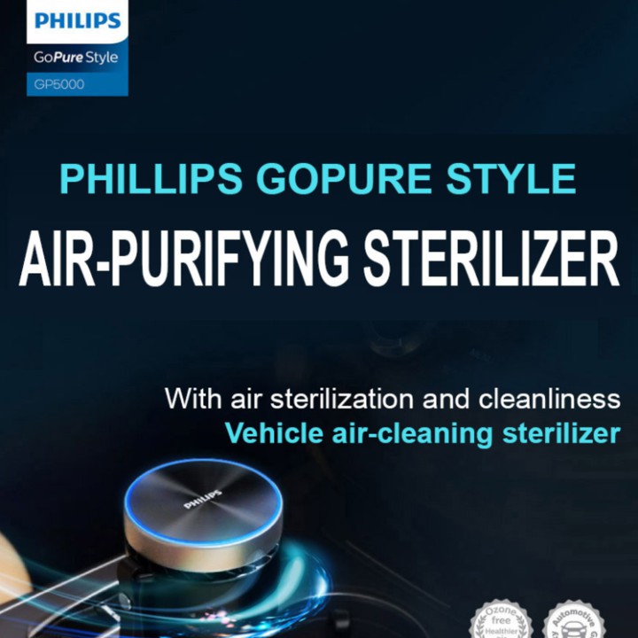 [ BẢO HÀNH 12 THÁNG]  Máy khử mùi, lọc không khí dạng cốc than hoạt tính trên xe ô tô cao cấp Philips GP5601