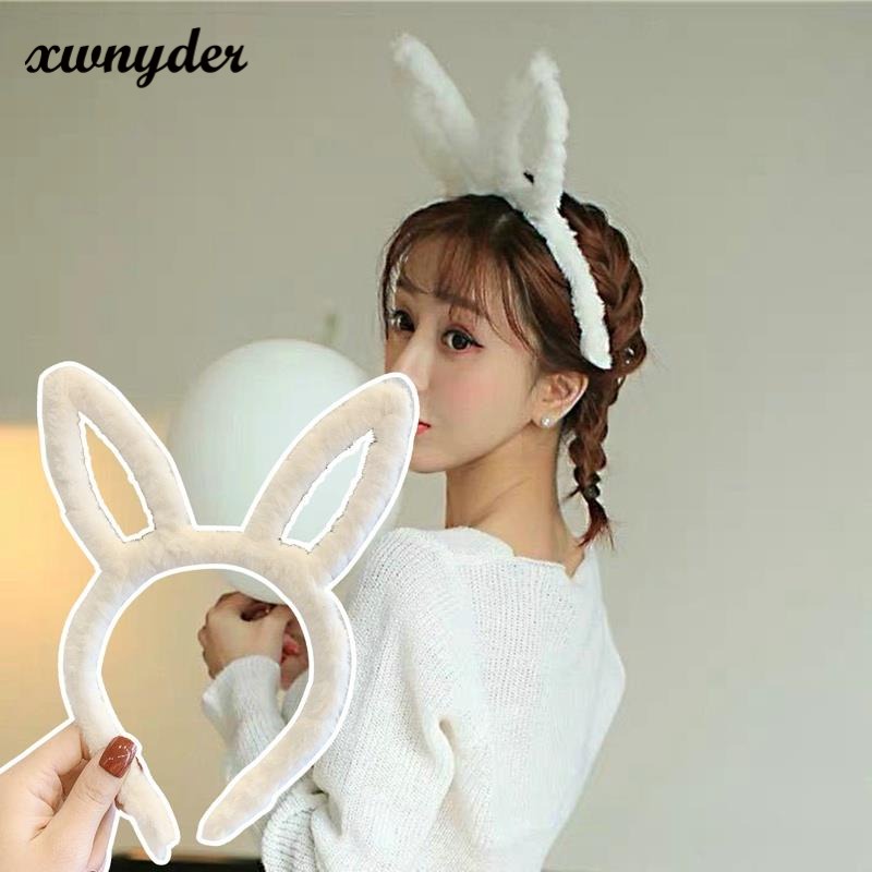 Băng Đô Cài Tóc Tai Thỏ Mềm Mại Hóa Trang Halloween Cho Nữ
