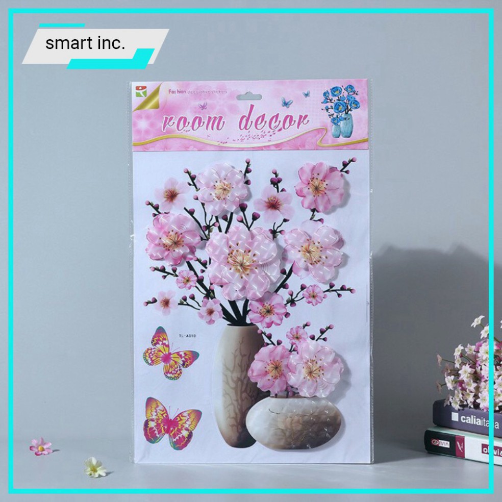 Tranh Dán Tường 3D Hoa Sen Hồng Houseware Tranh Treo Phòng Khách Bàn Làm Việc Tủ Lạnh Trang Trí Hình Bình Bông