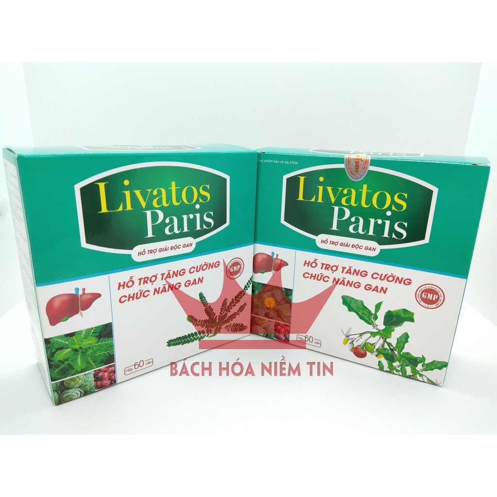 Viên uống giải độc gan Livatos -Paris - Tăng cường chức năng gan, hạ men gan, giảm gan nhiễm mỡ hiệu quả - Hộp 60 viên