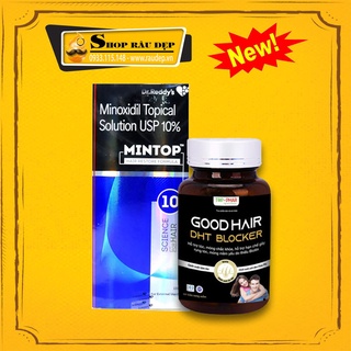  Combo - Hỗ Trợ Râu Tóc Mọc Nhanh Mintop + DHT Blocker Good Hair