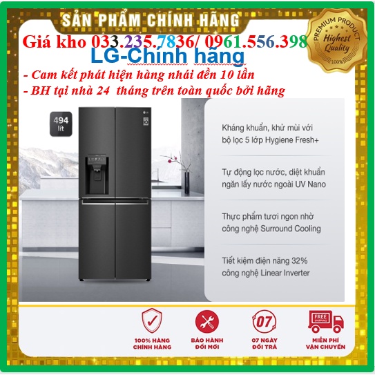 Tủ lạnh LG GR-D22MB   Tủ lạnh LG Tủ lạnh LG French Door 570 Lit  GR-D22MB