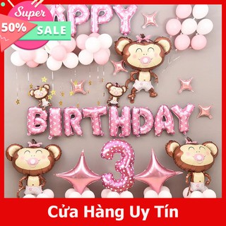 SET TRANG TRÍ SINH NHẬT TUỔI KHỈ, BÓNG SINH NHẬT HÌNH KHỈ GIÁ RẺ, SINH NHẬT CHO BÉ TRAI, BÉ GÁI-SINH NHẬT 3 TUỔI, GIÁ SỈ