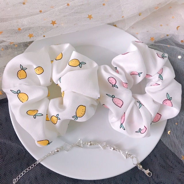 Dây buộc tóc Scrunchies trái chanh