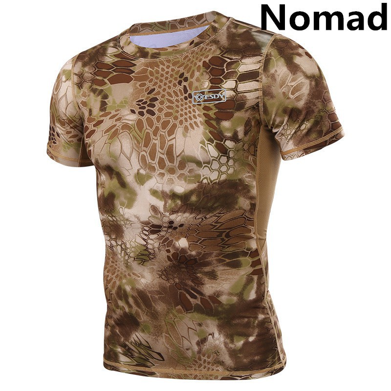 Áo thun thể thao nam họa tiết rằn ri chất liệu nhanh khô