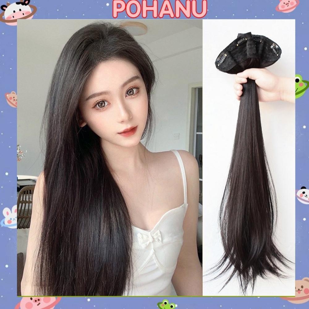 Tóc giả nữ thẳng Pohanu kẹp tóc giả 6 phím phong cách Hàn Quốc TG20