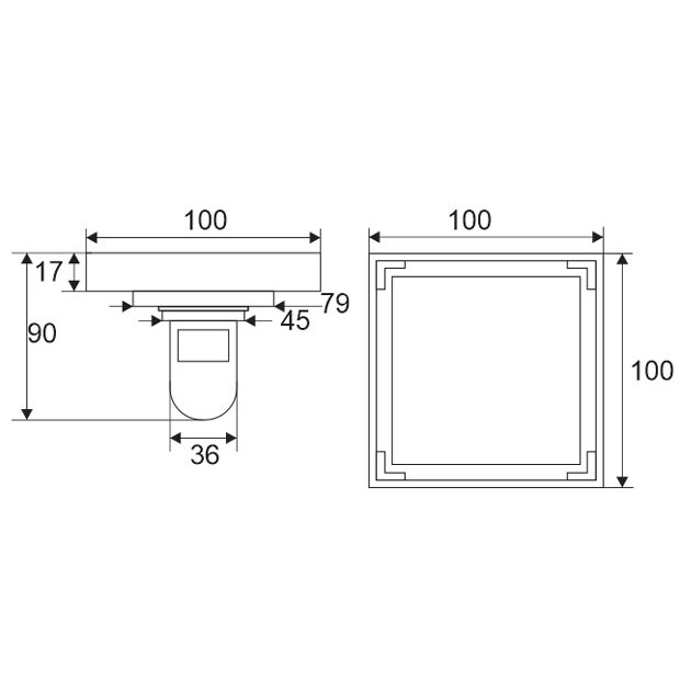 Thoát sàn chống mùi Square Shaped Zento ZT530