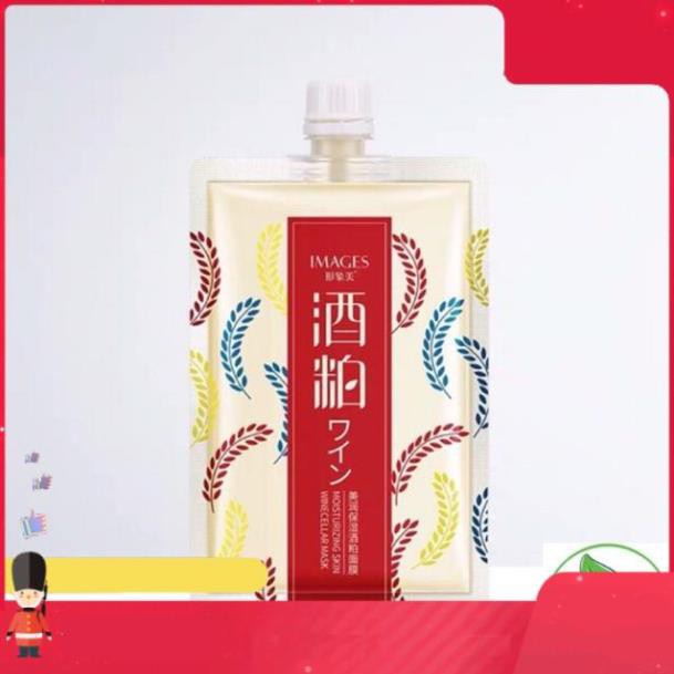 [FreeShipm] Mặt nạ bã rượu sake ủ trắng dưỡng da mờ thâm ngăn ngừa mụn ẩn mụn đầu đen mask nội địa trung image