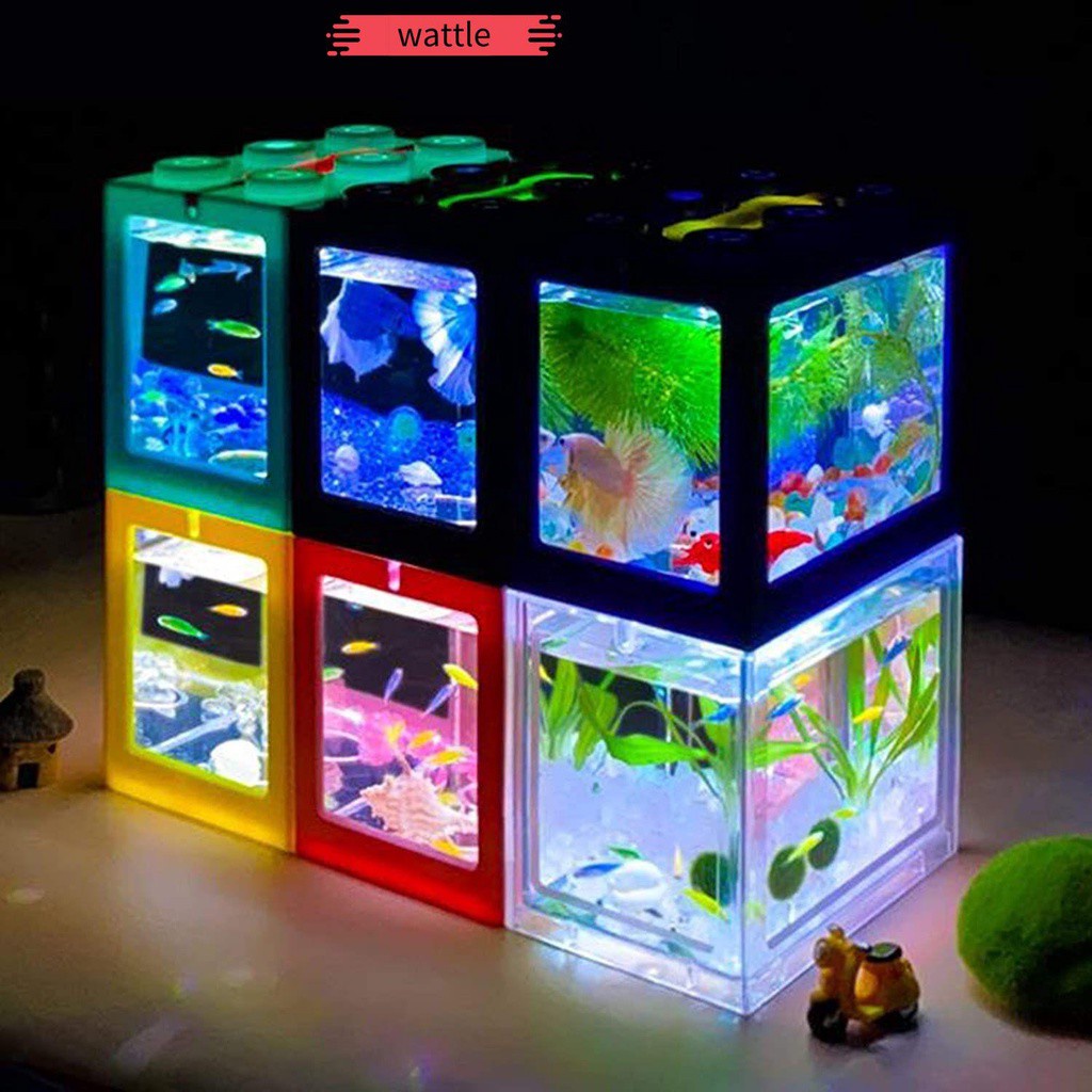 Khối Xây Dựng Có Đèn Led Bằng Pvc Nhiều Màu Sắc Trang Trí Bể Cá