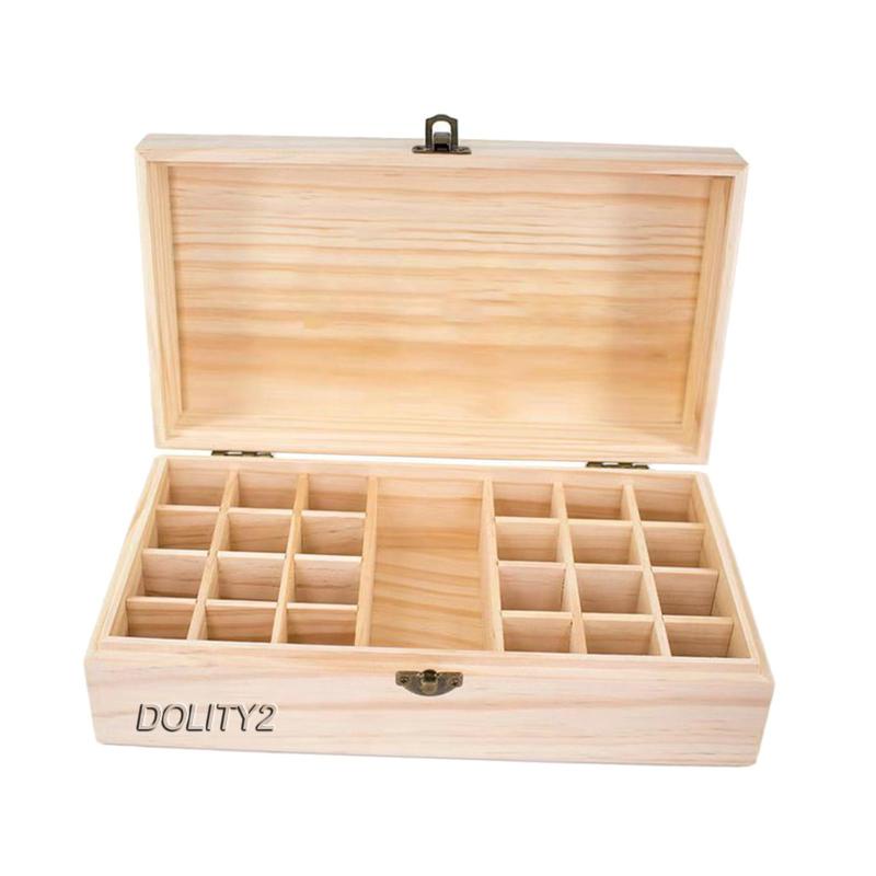 [Dolity2] Hộp Gỗ Đựng 25 Lọ Tinh Dầu