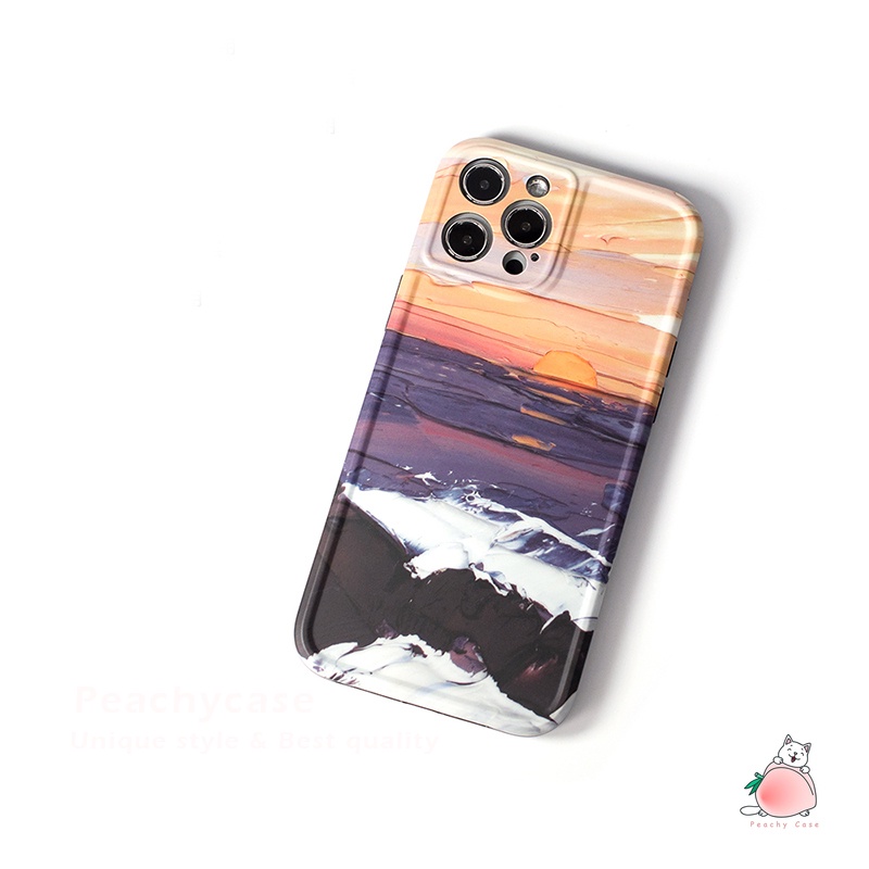 Ốp Điện Thoại IMD Hình Hoàng Hôn Trên Biển Cho iPhone 13 12 Pro Max 11 Xr Xs Max X
