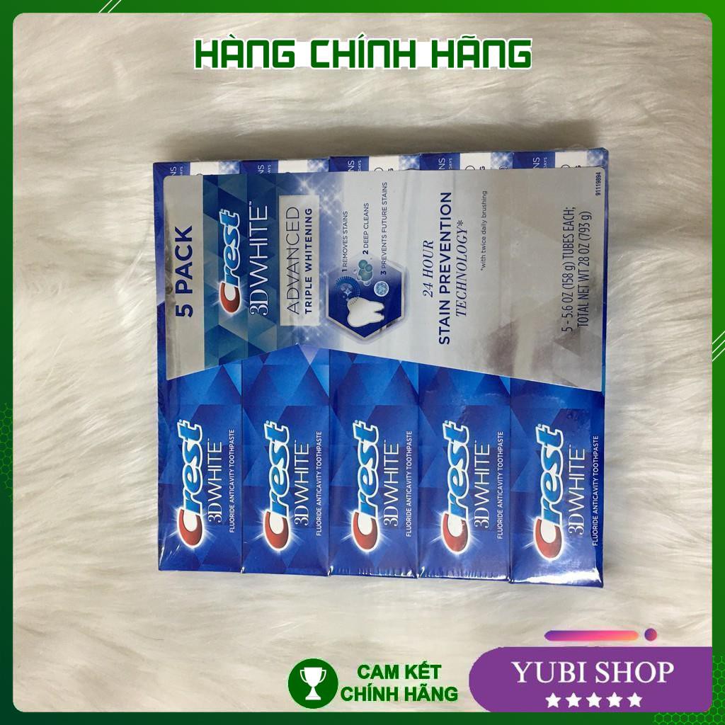 [HÀNG AUTH] KEM ĐÁNH RĂNG CREST 3D 150G 3 IN 1 BENEFIT - MỸ - Kem Đánh Răng Crest 3D WHITE ULTRA 3IN1 BENEFITS 158g