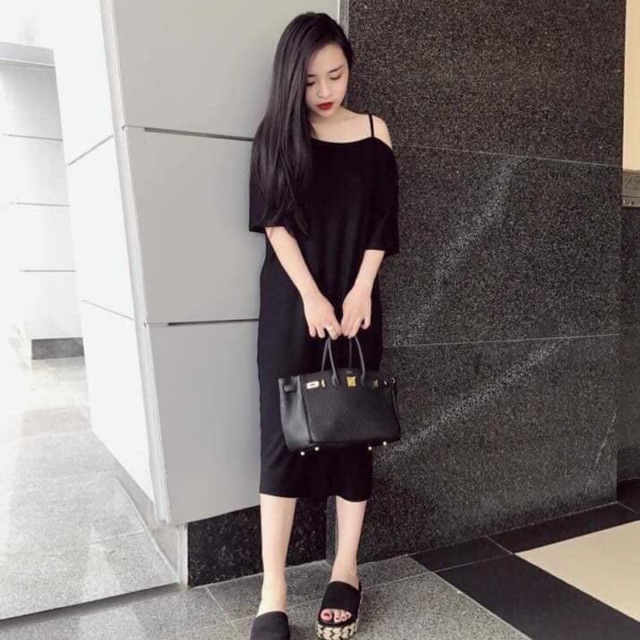 ĐẦM SUÔNG-VÁY SUÔNG COTTON TAY LỠ LỆCH VAI