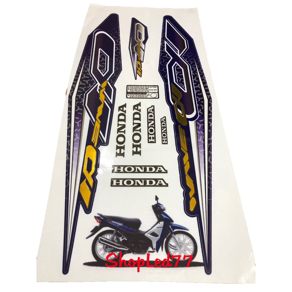 Tem Zin Wave Alpha ( GHÉP CROM ). Dán cho Wave 50cc-100cc-110cc - 3 Lớp