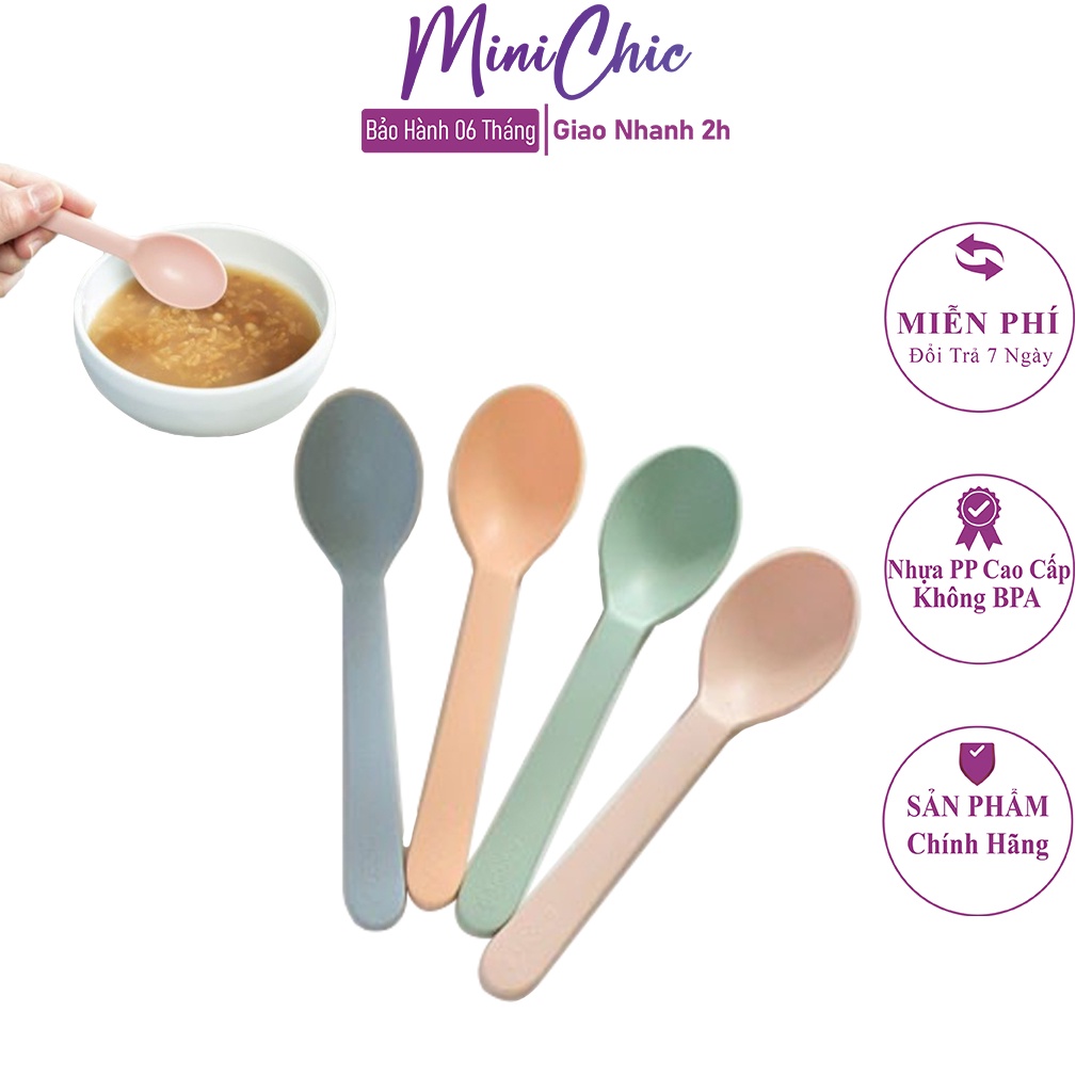 Thìa ăn dặm, muỗng ăn dặm cho bé, thìa nhựa cho bé Amori inochi