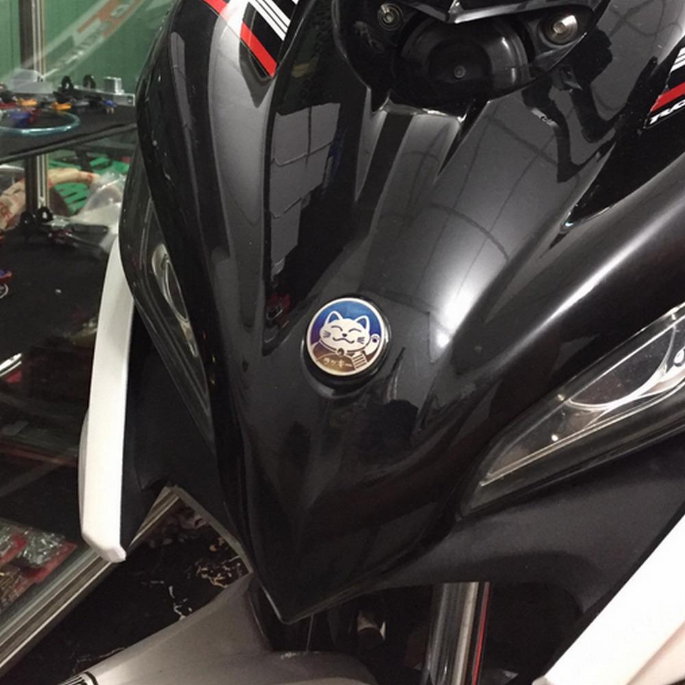 Tem TiTanium Mèo May Mắn gắn xe máy  - STN